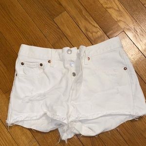 White Levi shorts